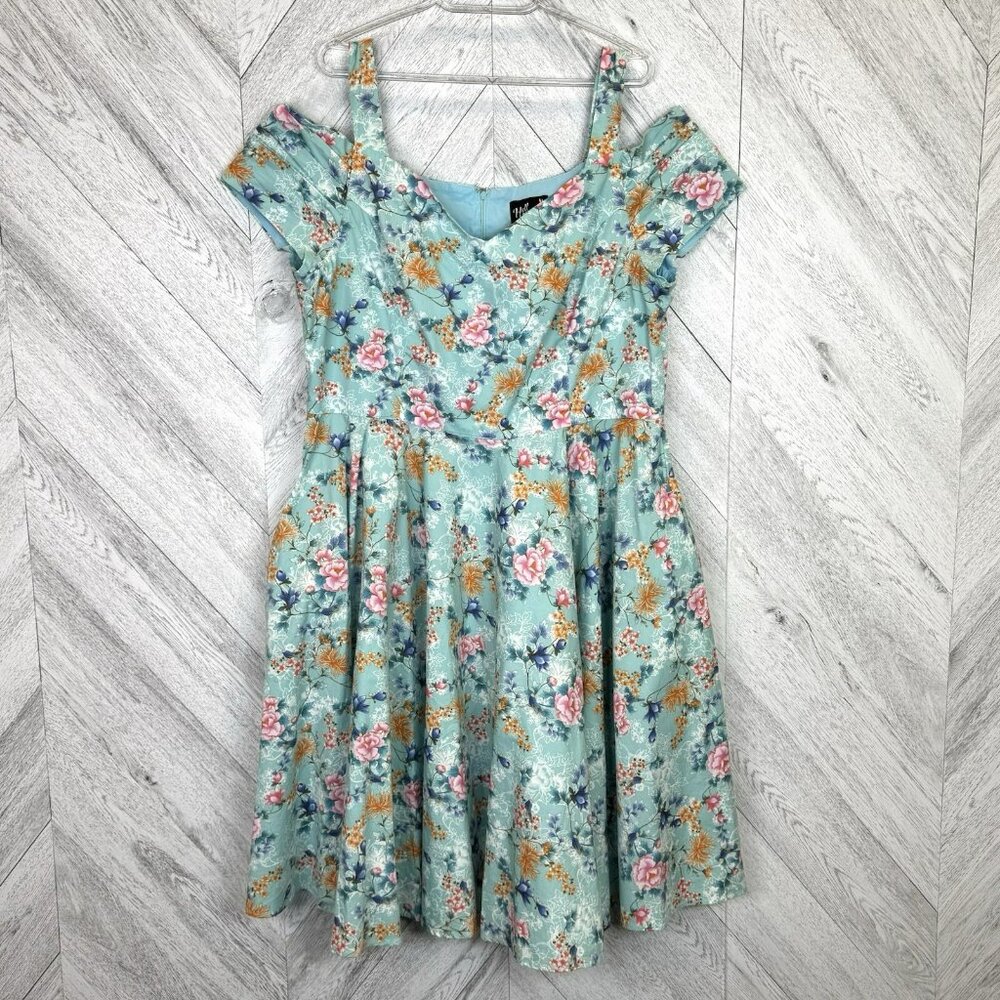 Hell Bunny Floral Blue Dress